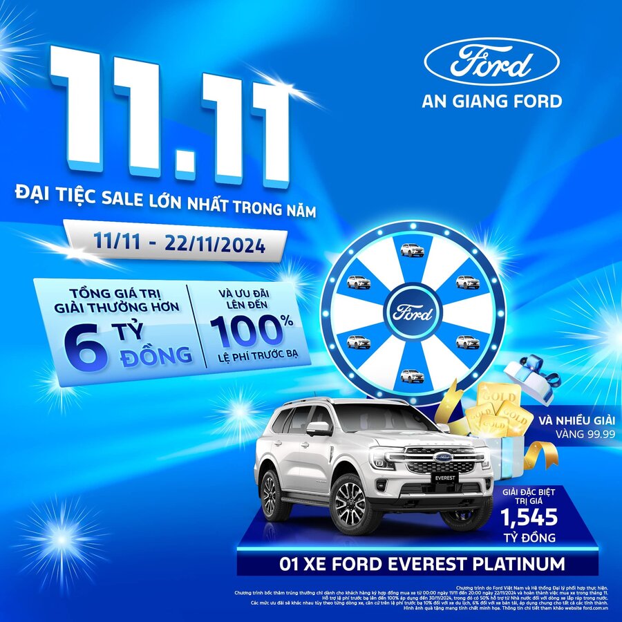 SIÊU ƯU ĐÃI THÁNG 11 - ĐẠI TIỆC SALE 11.11 TẠI BẾN THÀNH FORD
